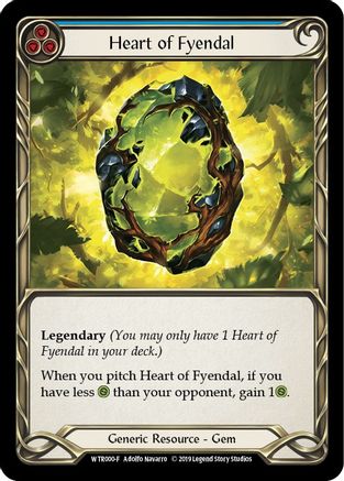 Heart of Fyendal [WTR000-F] Alpha Print Cold Foil Flesh And Blood Single Flesh And Blood   