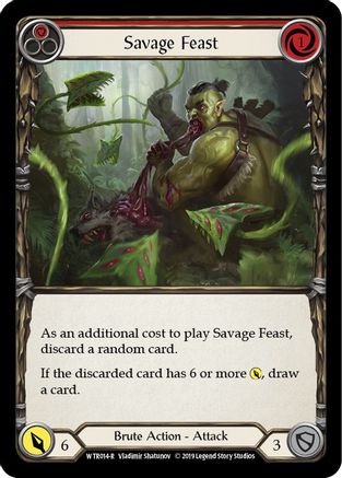 Savage Feast (Red) [WTR014] Unlimited Edition Rainbow Foil Flesh And Blood Single Flesh And Blood   
