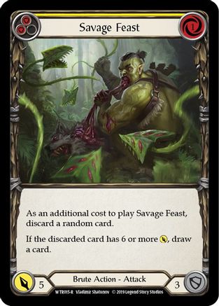Savage Feast (Yellow) [WTR015] Unlimited Edition Rainbow Foil Flesh And Blood Single Flesh And Blood   