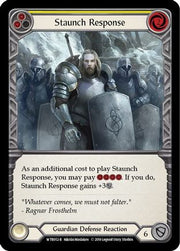 Staunch Response (Yellow) [WTR052] Unlimited Edition Rainbow Foil Flesh And Blood Single Flesh And Blood   