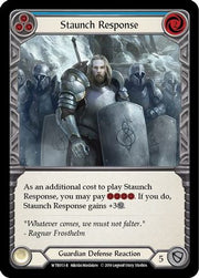 Staunch Response (Blue) [WTR053] Unlimited Edition Rainbow Foil Flesh And Blood Single Flesh And Blood   
