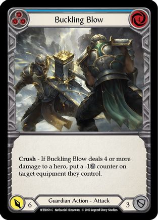Buckling Blow (Blue) [WTR059-C] Alpha Print Rainbow Foil Flesh And Blood Single Flesh And Blood   