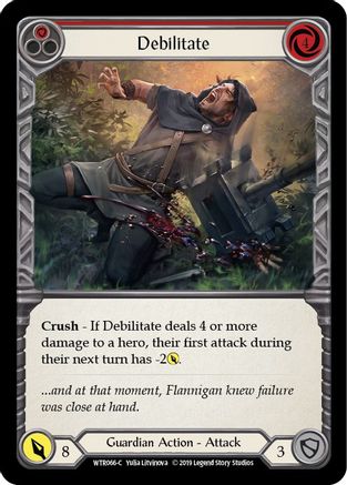 Debilitate (Red) [WTR066-C] Alpha Print Rainbow Foil Flesh And Blood Single Flesh And Blood   