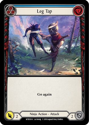 Leg Tap (Blue) [WTR103] Unlimited Edition Rainbow Foil Flesh And Blood Single Flesh And Blood   