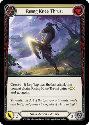 Rising Knee Thrust (Yellow) [WTR105] Unlimited Edition Rainbow Foil Flesh And Blood Single Flesh And Blood   