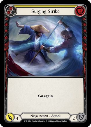 Surging Strike (Yellow) [WTR108] Unlimited Edition Normal Flesh And Blood Single Flesh And Blood   