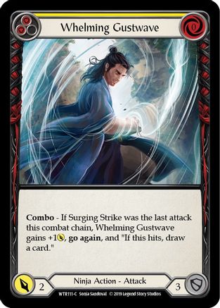Whelming Gustwave (Yellow) [WTR111-C] Alpha Print Rainbow Foil Flesh And Blood Single Flesh And Blood   