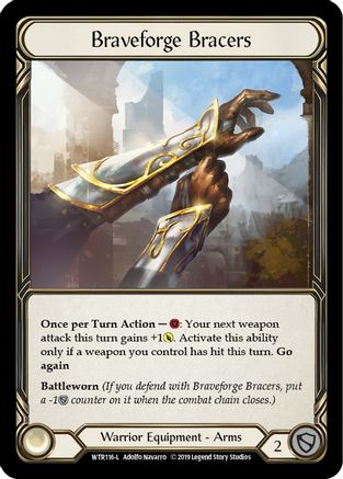 Braveforge Bracers [WTR116] Unlimited Edition Rainbow Foil Flesh And Blood Single Flesh And Blood   