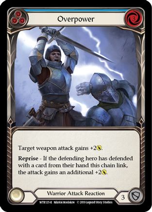 Overpower (Blue) [WTR125] Unlimited Edition Rainbow Foil Flesh And Blood Single Flesh And Blood   