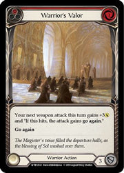 Warrior's Valor (Red) [WTR129-R] Alpha Print Rainbow Foil Flesh And Blood Single Flesh And Blood   
