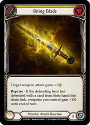Biting Blade (Yellow) [WTR136] Unlimited Edition Rainbow Foil Flesh And Blood Single Flesh And Blood   