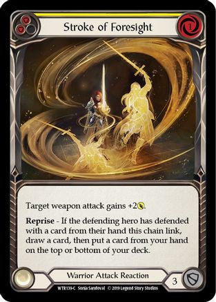 Stroke of Foresight (Yellow) [WTR139-C] Alpha Print Rainbow Foil Flesh And Blood Single Flesh And Blood   