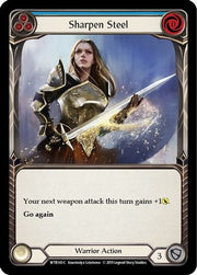 Sharpen Steel (Blue) [WTR143-C] Alpha Print Rainbow Foil Flesh And Blood Single Flesh And Blood   