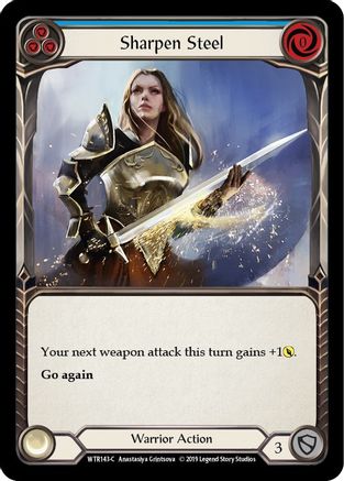 Sharpen Steel (Blue) [WTR143-C] Alpha Print Rainbow Foil Flesh And Blood Single Flesh And Blood   