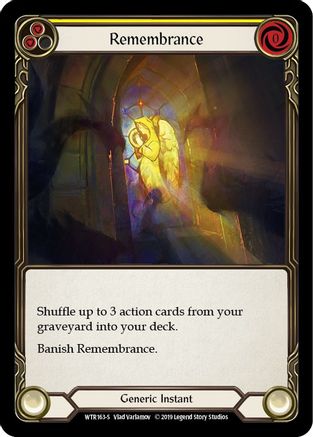 Remembrance [WTR163-S] Alpha Print Rainbow Foil Flesh And Blood Single Flesh And Blood   