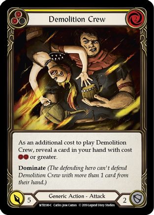 Demolition Crew (Yellow) [WTR180] Unlimited Edition Rainbow Foil Flesh And Blood Single Flesh And Blood   