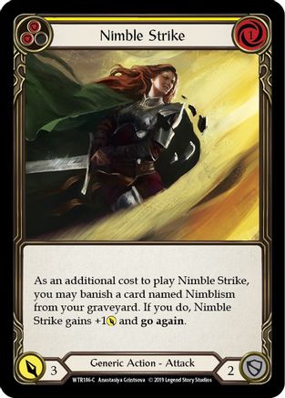 Nimble Strike (Yellow) [WTR186] Unlimited Edition Rainbow Foil Flesh And Blood Single Flesh And Blood   