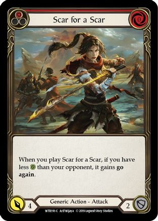 Scar for a Scar (Red) [WTR191-C] Alpha Print Rainbow Foil Flesh And Blood Single Flesh And Blood   