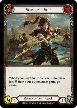 Scar for a Scar (Blue) [WTR193] Unlimited Edition Rainbow Foil Flesh And Blood Single Flesh And Blood   