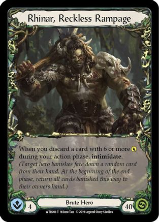 Rhinar, Reckless Rampage // Romping Club [U-WTR001 // U-WTR003] (Welcome to Rathe Unlimited)  Unlimited Normal Flesh And Blood Single Flesh And Blood   