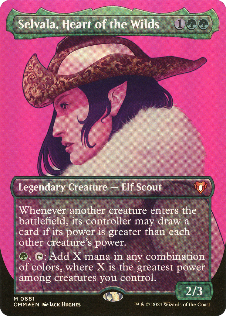 Selvala, Heart of the Wilds (CMM-1064) [Commander Masters] (Borderless) Foil MTG Single Wizards of the Coast
