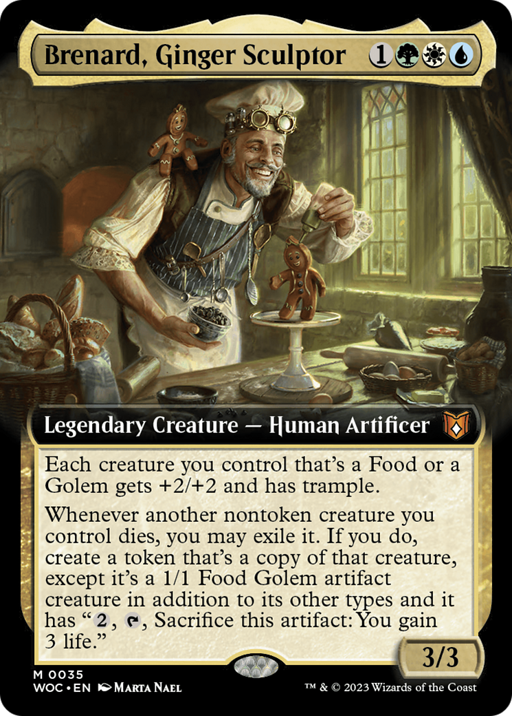 Brenard, Ginger Sculptor (WOC-035) [Wilds of Eldraine Commander] (Extended Art) MTG Single Wizards of the Coast