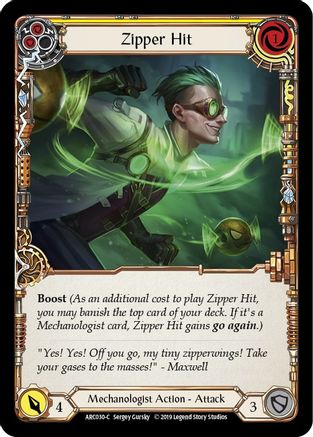 Zipper Hit (Yellow) [ARC030] Unlimited Edition Rainbow Foil Flesh And Blood Single Flesh And Blood   