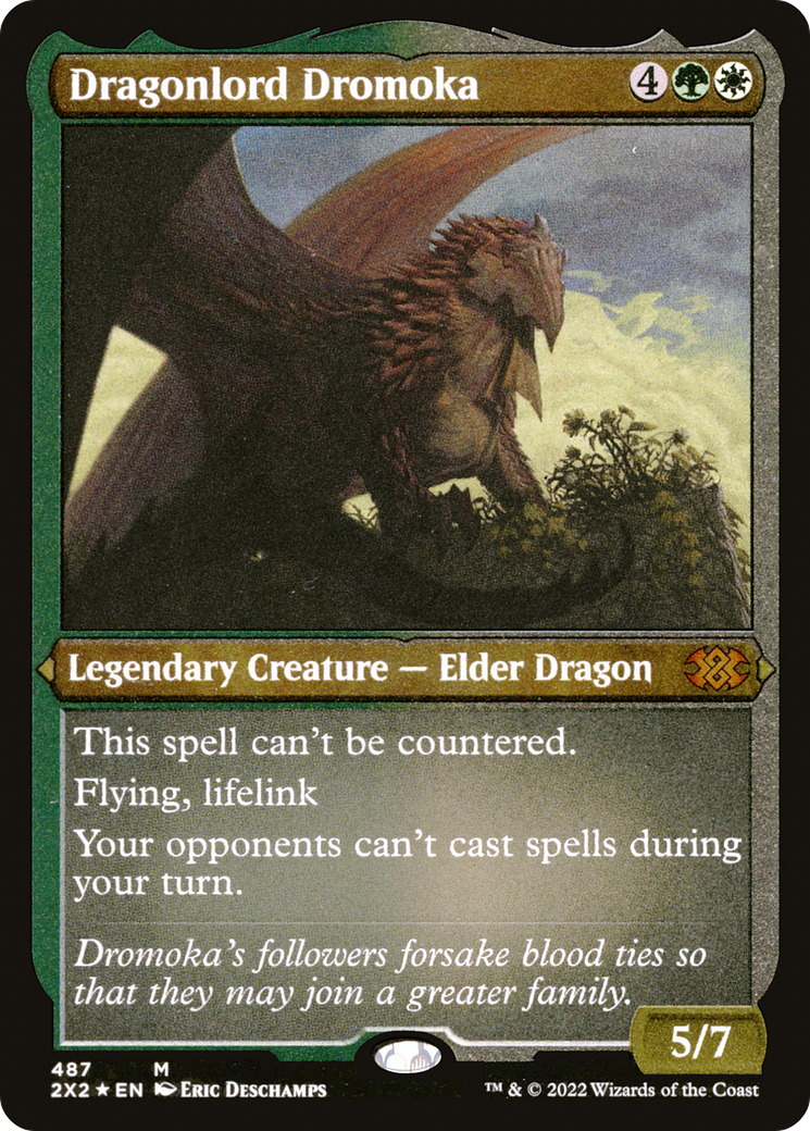 Dragonlord Dromoka (Foil Etched) (2X2-487) [Double Masters 2022] Foil MTG Single Wizards of the Coast