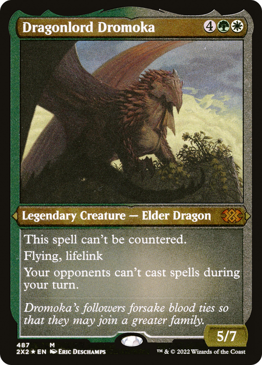 Dragonlord Dromoka (Foil Etched) (2X2-487) [Double Masters 2022] Foil MTG Single Wizards of the Coast