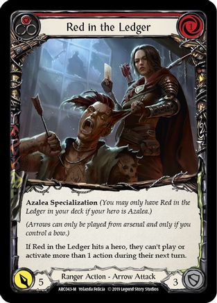 Red in the Ledger [ARC043-M] 1st Edition Rainbow Foil Flesh And Blood Single Flesh And Blood   