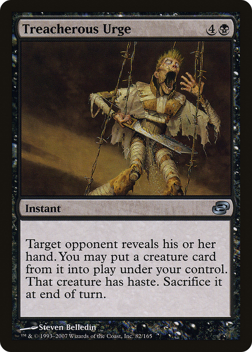 Treacherous Urge (PLC-082) [Planar Chaos] MTG Single Planar Chaos