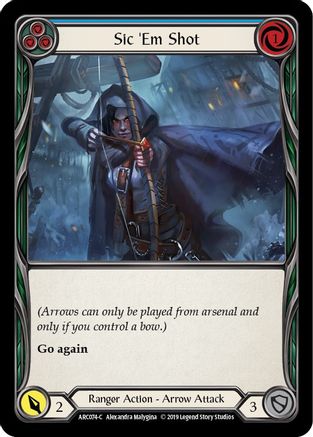 Sic 'Em Shot (Blue) [ARC074] Unlimited Edition Rainbow Foil Flesh And Blood Single Flesh And Blood   