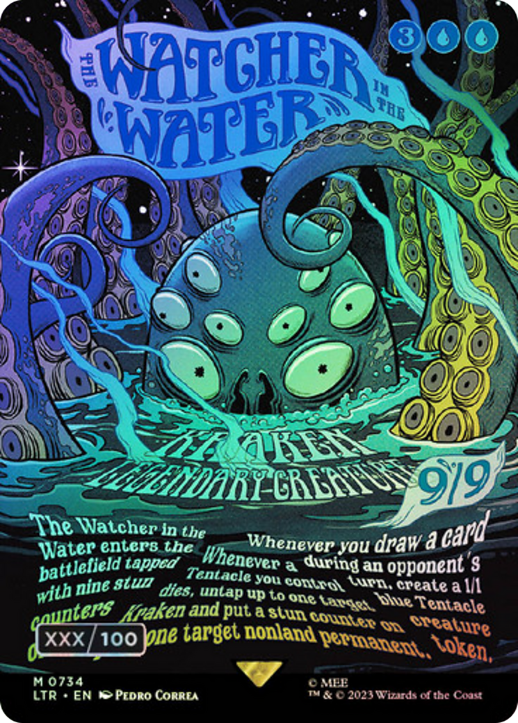 The Watcher in the Water (Borderless Poster) (Serial Numbered) (LTR-734) [The Lord of the Rings: Tales of Middle-earth] (Borderless) Foil MTG Single Wizards of the Coast