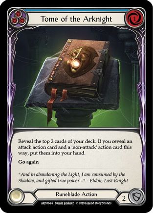 Tome of the Arknight [ARC084-S] 1st Edition Normal Flesh And Blood Single Flesh And Blood   