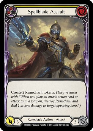 Spellblade Assault (Yellow) [ARC086] Unlimited Edition Rainbow Foil Flesh And Blood Single Flesh And Blood   