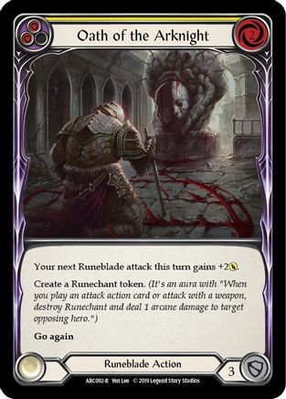 Oath of the Arknight (Yellow) [ARC092] Unlimited Edition Normal Flesh And Blood Single Flesh And Blood   