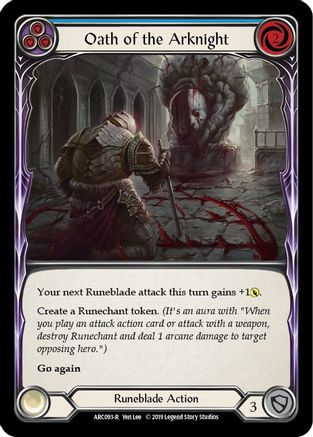 Oath of the Arknight (Blue) [ARC093-R] 1st Edition Normal Flesh And Blood Single Flesh And Blood   
