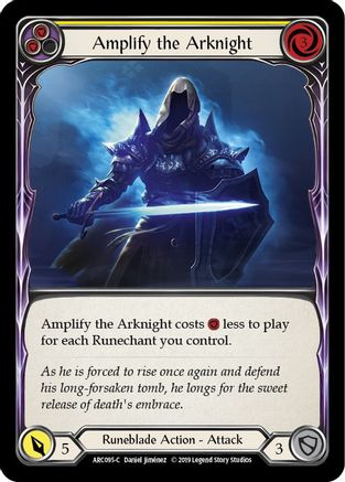 Amplify the Arknight (Yellow) [ARC095-C] 1st Edition Rainbow Foil Flesh And Blood Single Flesh And Blood   