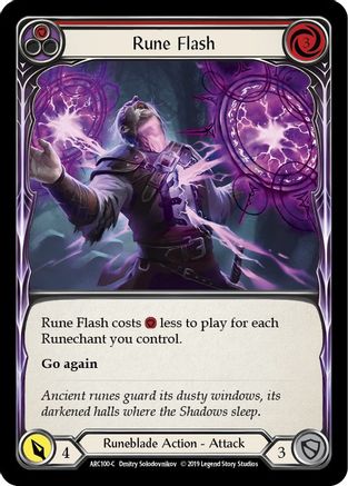Rune Flash (Red) [ARC100] Unlimited Edition Rainbow Foil Flesh And Blood Single Flesh And Blood   