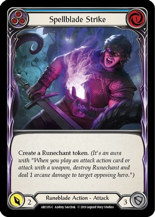 Spellblade Strike (Blue) [ARC105-C] 1st Edition Rainbow Foil Flesh And Blood Single Flesh And Blood   