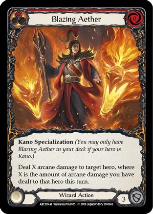 Blazing Aether [ARC118] Unlimited Edition Rainbow Foil Flesh And Blood Single Flesh And Blood   