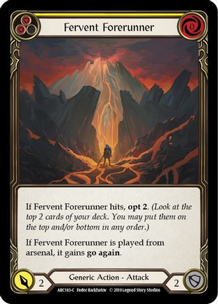 Fervent Forerunner (Yellow) [ARC183-C] 1st Edition Rainbow Foil Flesh And Blood Single Flesh And Blood   