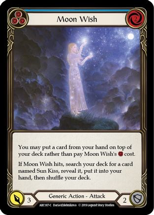 Moon Wish (Blue) [ARC187-C] 1st Edition Rainbow Foil Flesh And Blood Single Flesh And Blood   