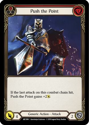 Push the Point (Red) [ARC188-C] 1st Edition Rainbow Foil Flesh And Blood Single Flesh And Blood   