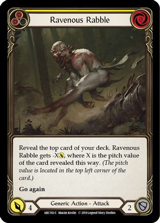 Ravenous Rabble (Yellow) [ARC192-C] 1st Edition Rainbow Foil Flesh And Blood Single Flesh And Blood   