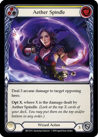 Aether Spindle (Yellow) [ARC127] Unlimited Edition Rainbow Foil Flesh And Blood Single Flesh And Blood   