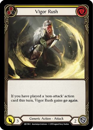 Vigor Rush (Yellow) [ARC198] Unlimited Edition Rainbow Foil Flesh And Blood Single Flesh And Blood   