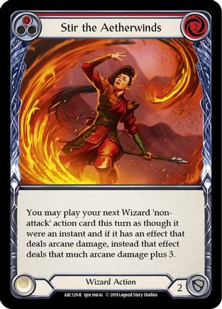 Stir the Aetherwinds (Red) [ARC129-R] 1st Edition Rainbow Foil Flesh And Blood Single Flesh And Blood   