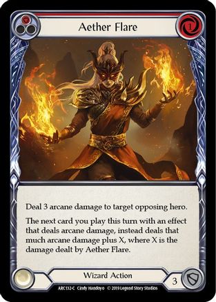 Aether Flare (Red) [ARC132-C] 1st Edition Rainbow Foil Flesh And Blood Single Flesh And Blood   