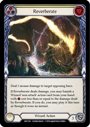 Reverberate (Yellow) [ARC139] Unlimited Edition Rainbow Foil Flesh And Blood Single Flesh And Blood   